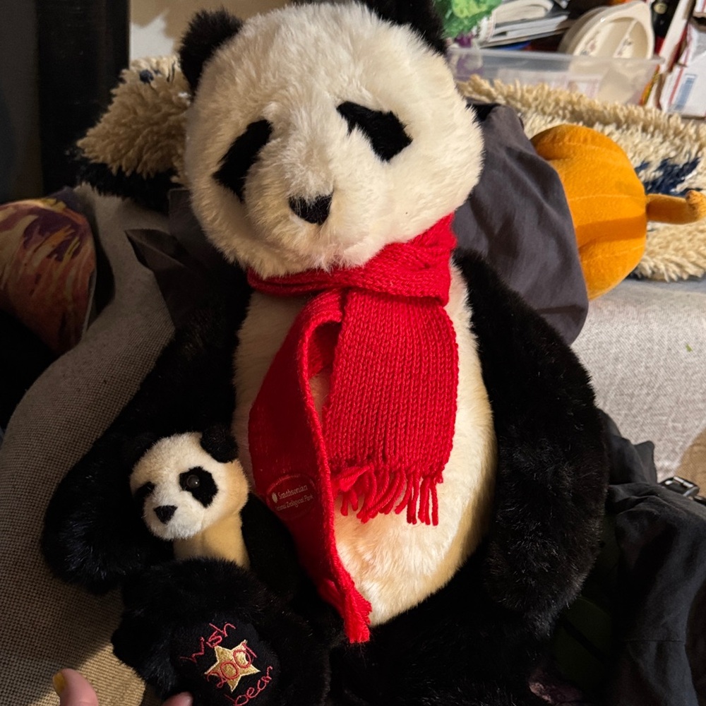 Gund Panda Plush with Red Scarf